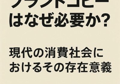 ブランドコピーはなぜ必要か？現代消費社会におけるその存在意義と役割<