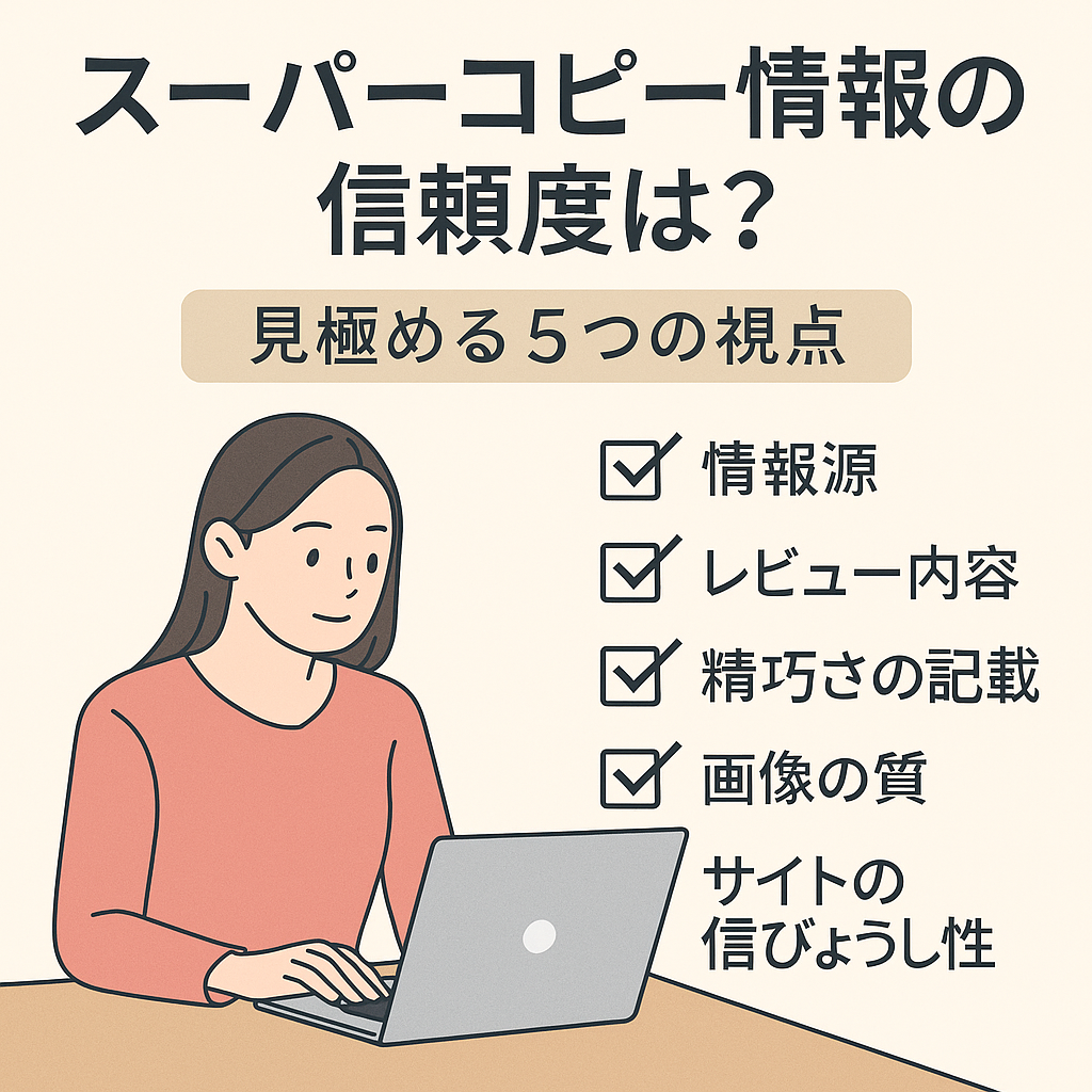 スーパーコピー情報の信頼度は?偽物を見抜くための5つのチェック視点 2 スーパーコピー情報の信頼度は?偽物を見抜くための5つのチェック視点