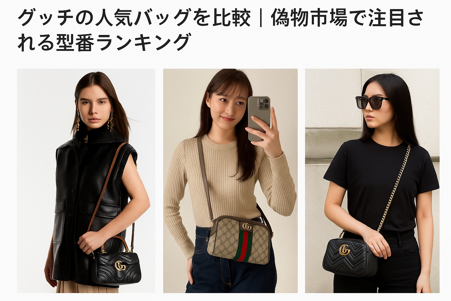 グッチの人気バッグを比較|偽物市場で注目される型番ランキング 3 グッチの人気バッグを比較|偽物市場で注目される型番ランキング