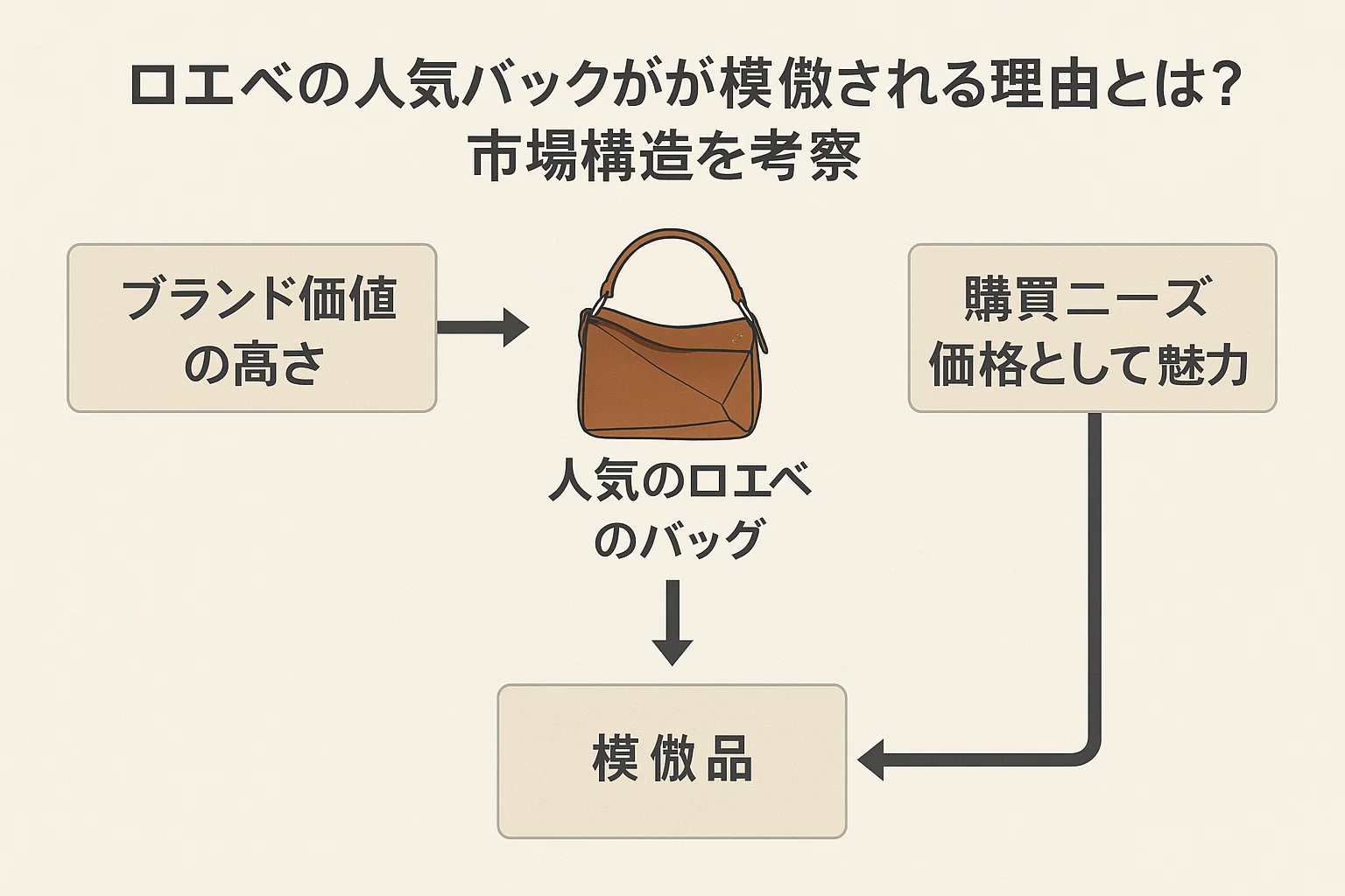 ロエベの人気バッグが模倣される根本理由:需要と供給から見る「模倣品市場」の複雑な生態系 3 ロエベの人気バッグが模倣される根本理由:需要と供給から見る「模倣品市場」の複雑な生態系