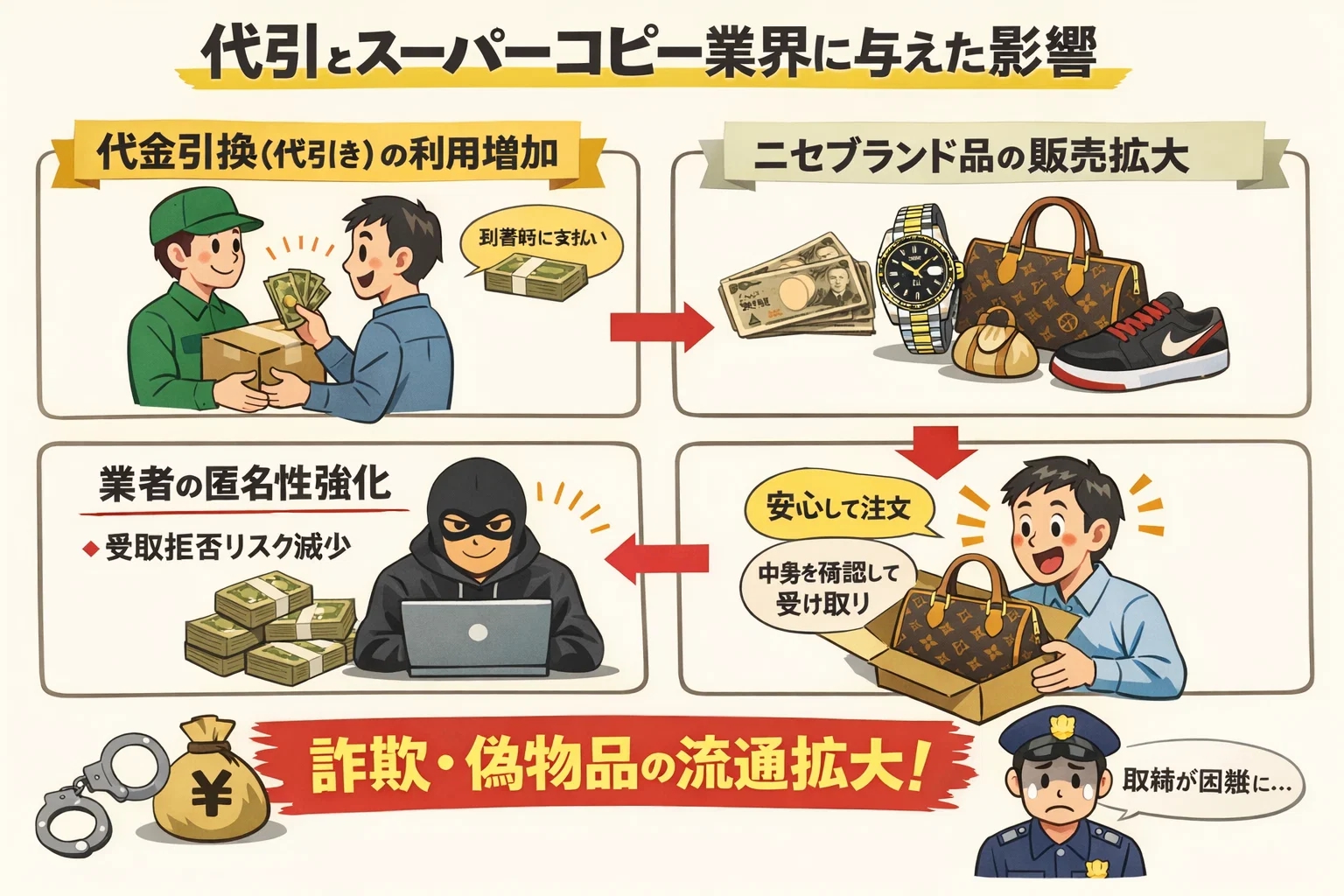 代引き決済が変えたスーパーコピー業界の生態系：匿名化・リスクシフト・市場拡大の連鎖を検証