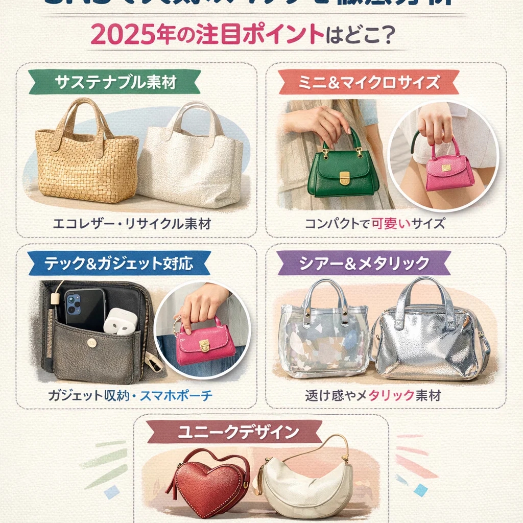 SNSで人気のバッグを徹底分析｜2025年の注目ポイントはどこ？～サステナブルからミニサイズまでの最新トレンド考察