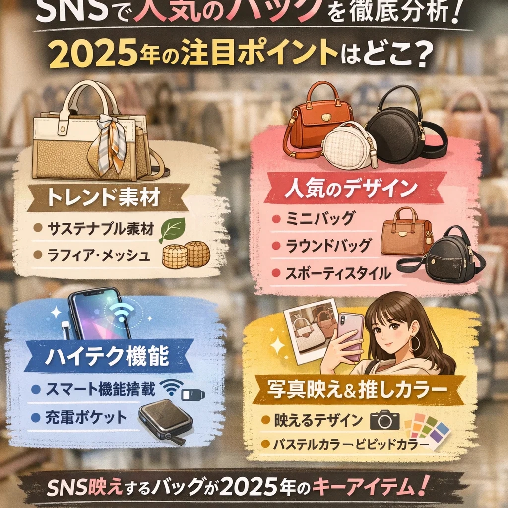 SNSで人気のバッグを徹底分析｜2025年の注目ポイントはどこ？～サステナブルからミニサイズまでの最新トレンド考察