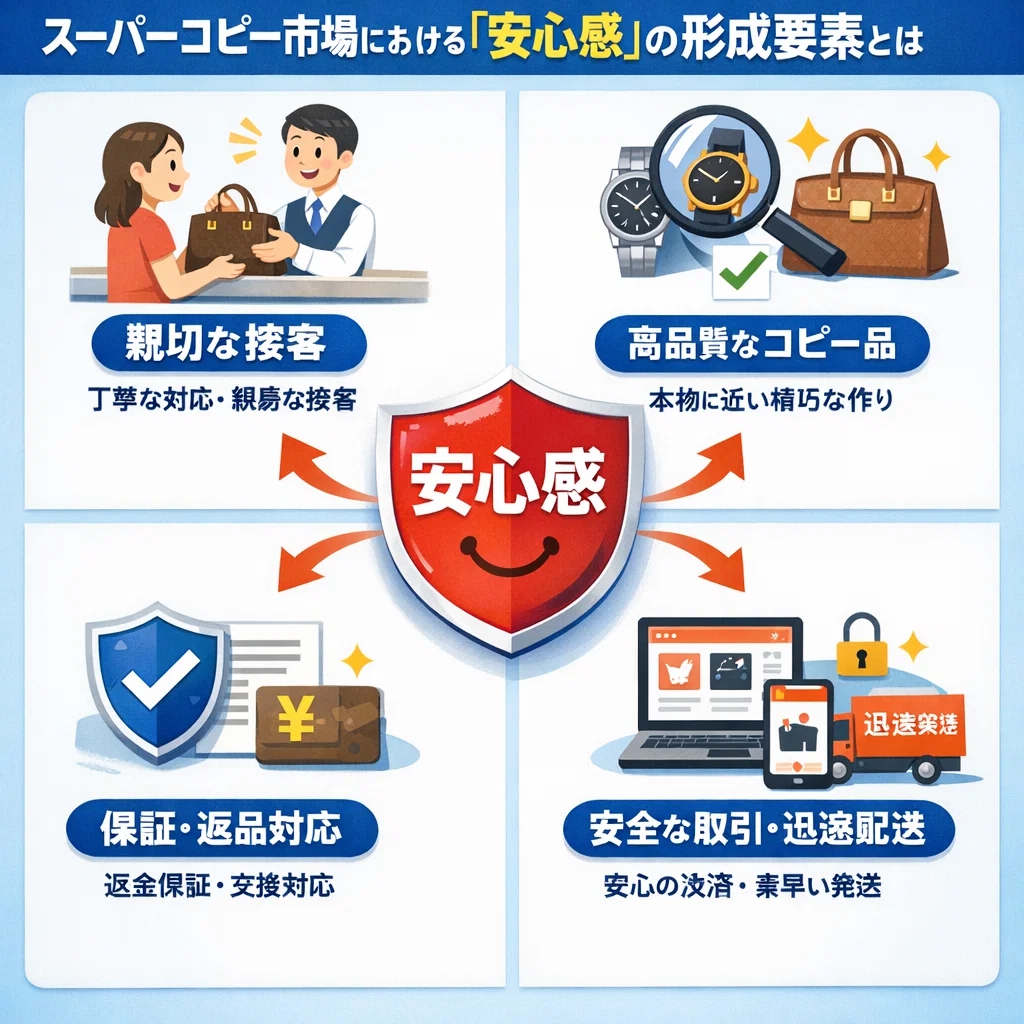 スーパーコピー市場の「安心感」を分析：信頼構築の心理と4つの要素 | コピー製品考察