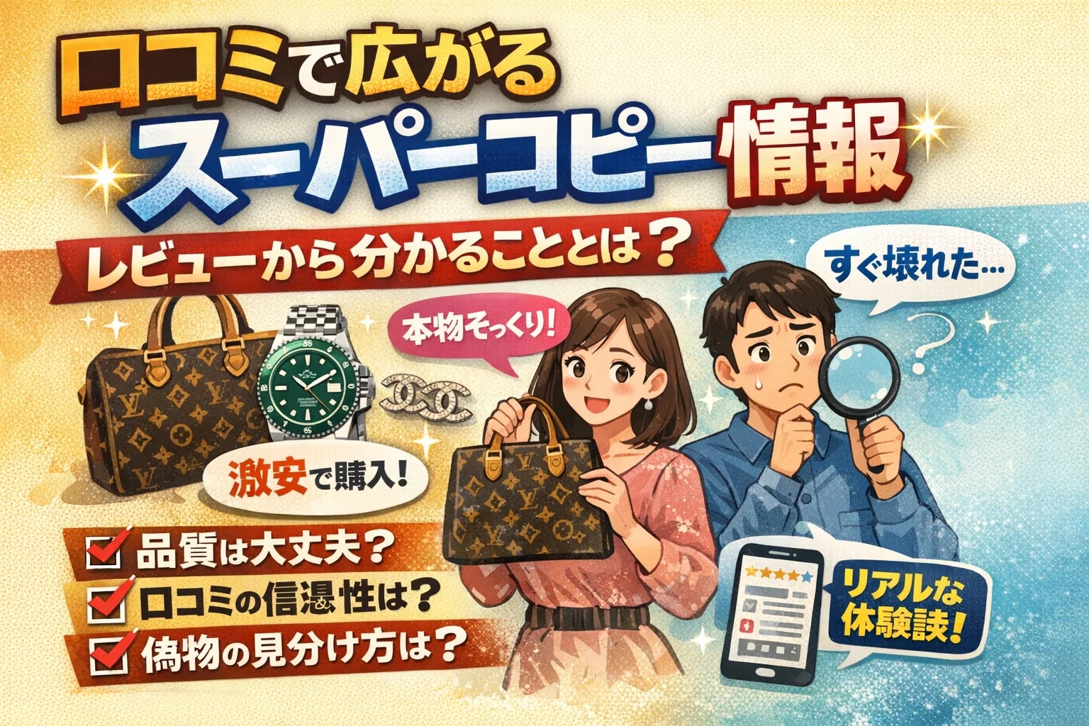 口コミで広がるスーパーコピー情報の深層：レビューが語る「本物らしさ」の追求と消費者の心理