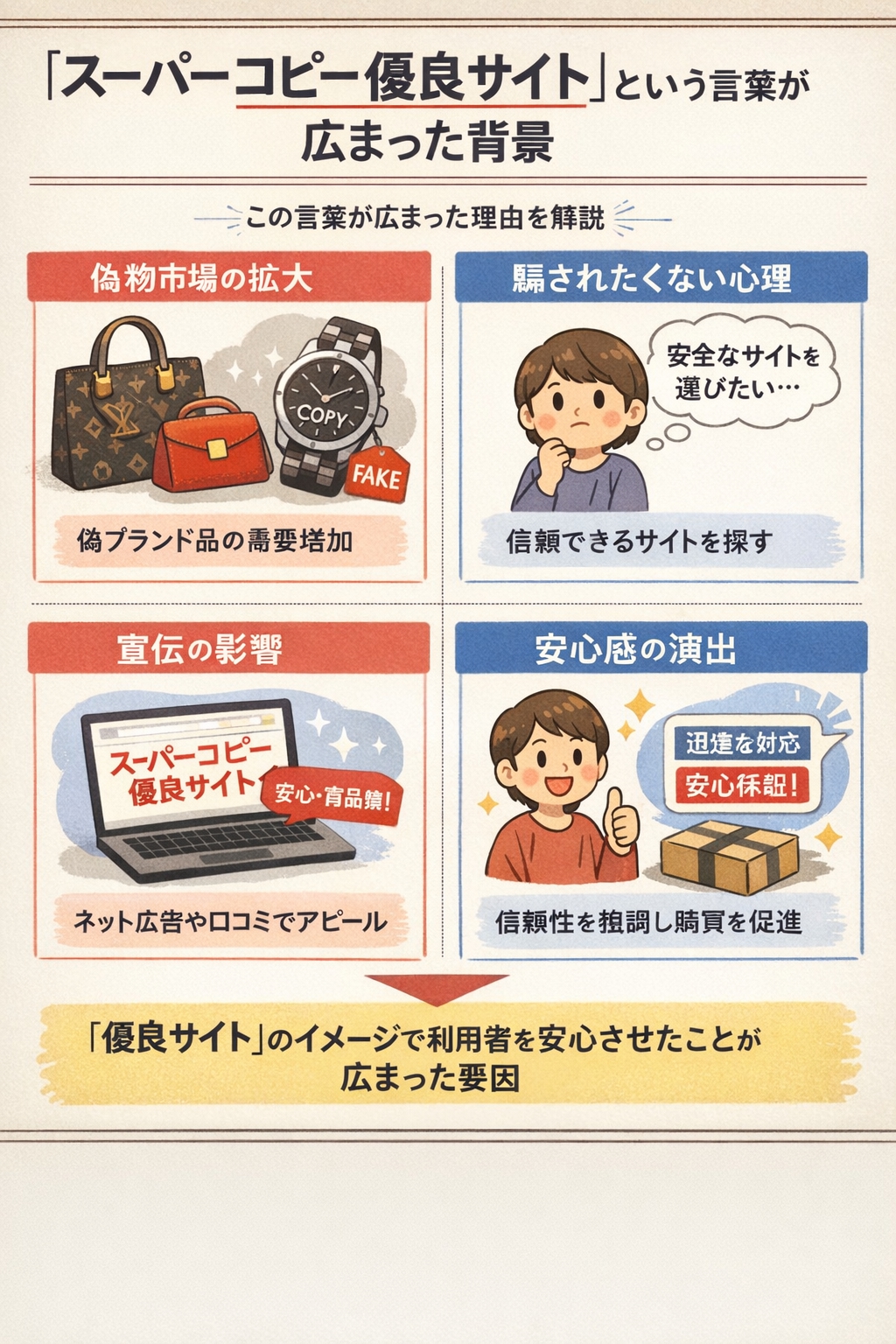 スーパーコピー優良サイトという言葉が広まった背景を徹底解説｜市場拡大と消費者心理の交差点