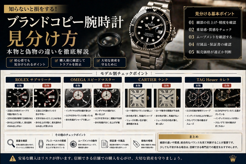 ブランドコピー腕時計の見分け方｜本物と偽物の違いを徹底解説
